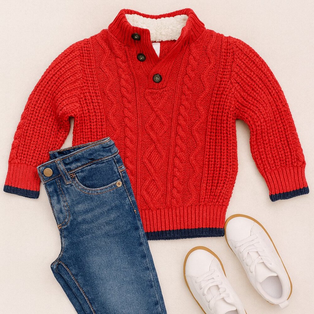 baby GAP Red Toddler Sweater cable knit 2t red boys girls